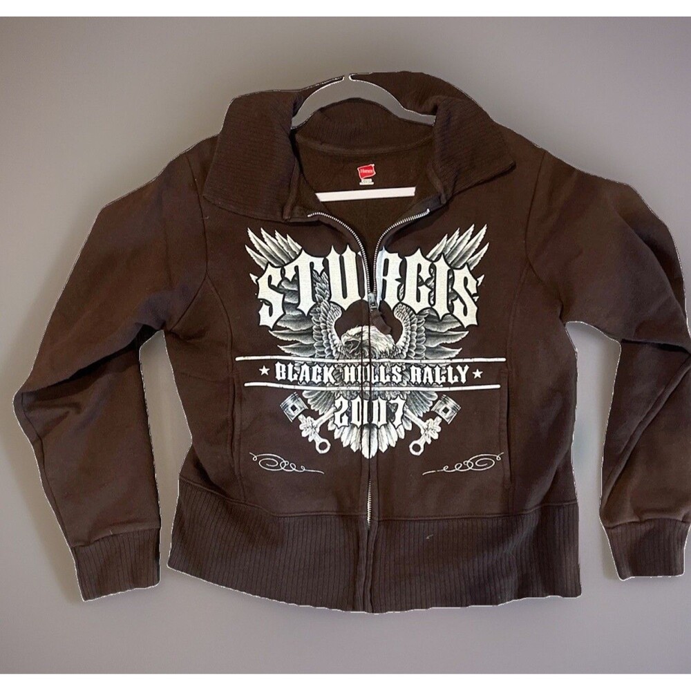 2007 Sturgis Black Hills Motorcycle Rally Zip Up Hoodie Sweatshirt Men’s Size L